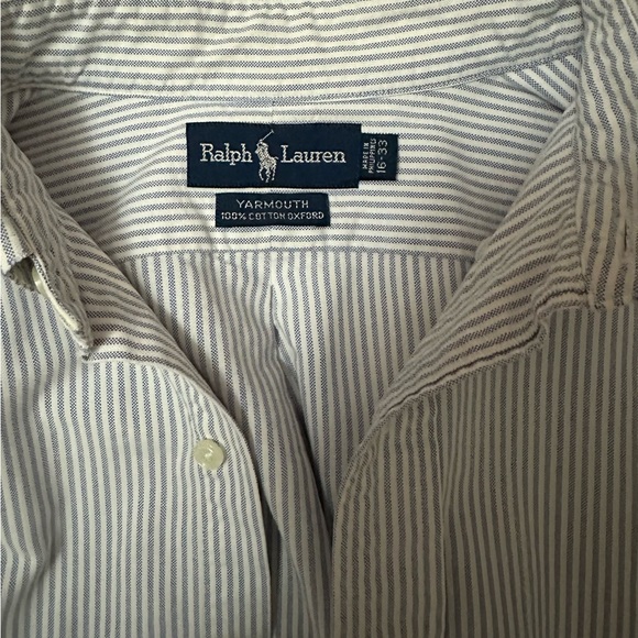 Men’s Ralph Lauren, Yarmouth Fit, Long Sleeve, Striped Dress Shirt - Size 16/33 - Picture 8 of 10